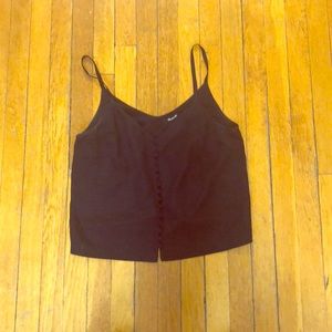 Madewell black silk tank